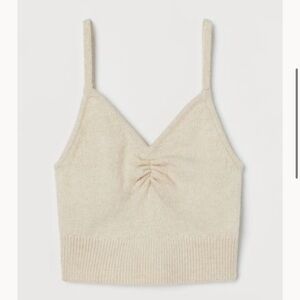 Beige knit crop top